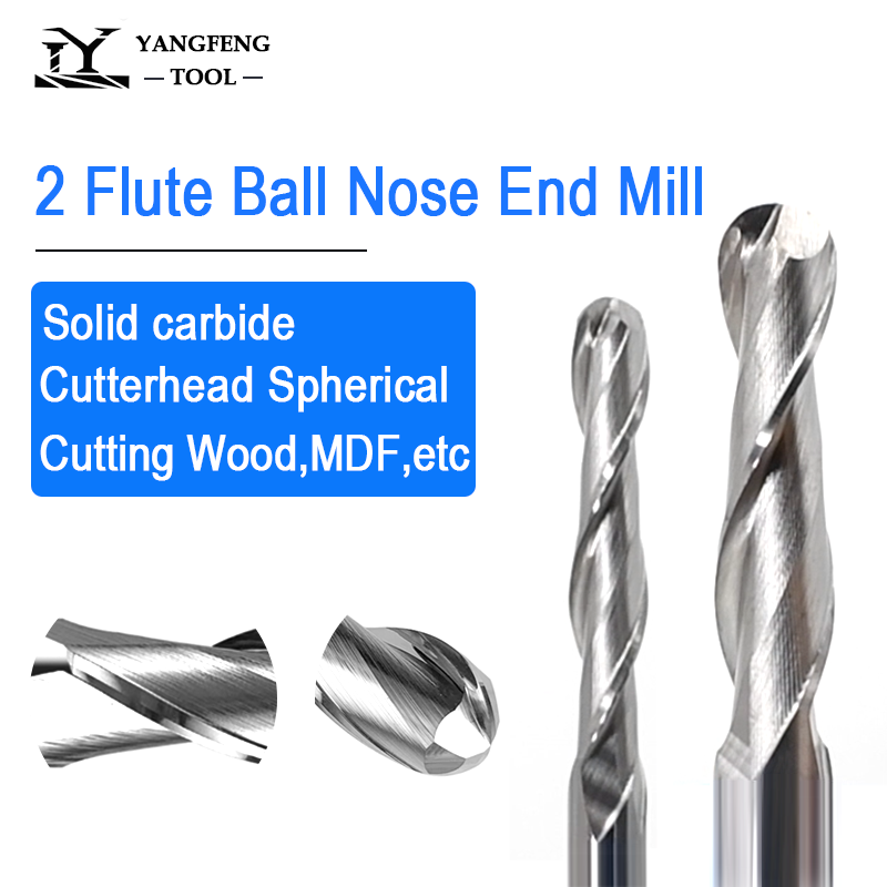 3.175mm Shank 2-Flute Ball Nose End Mill (5-Piece Set)