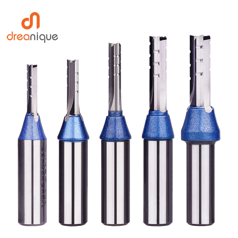 Dreanique 3-Flute 1/2" Shank TCT Straight Flute End Mill