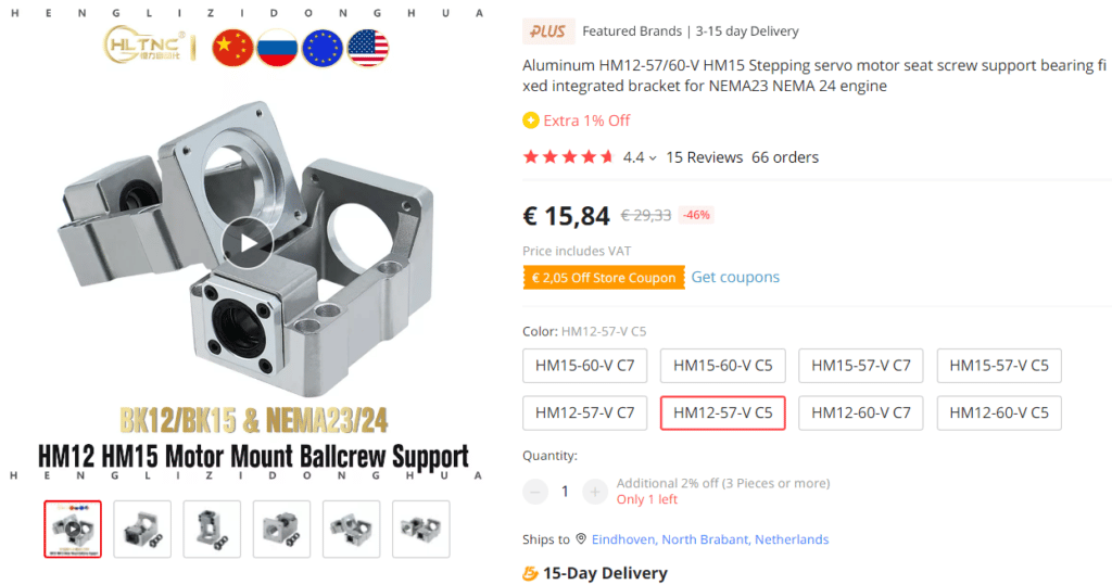 HLTNC HM12-57 bricolage cnc moteur pas à pas servomoteur support