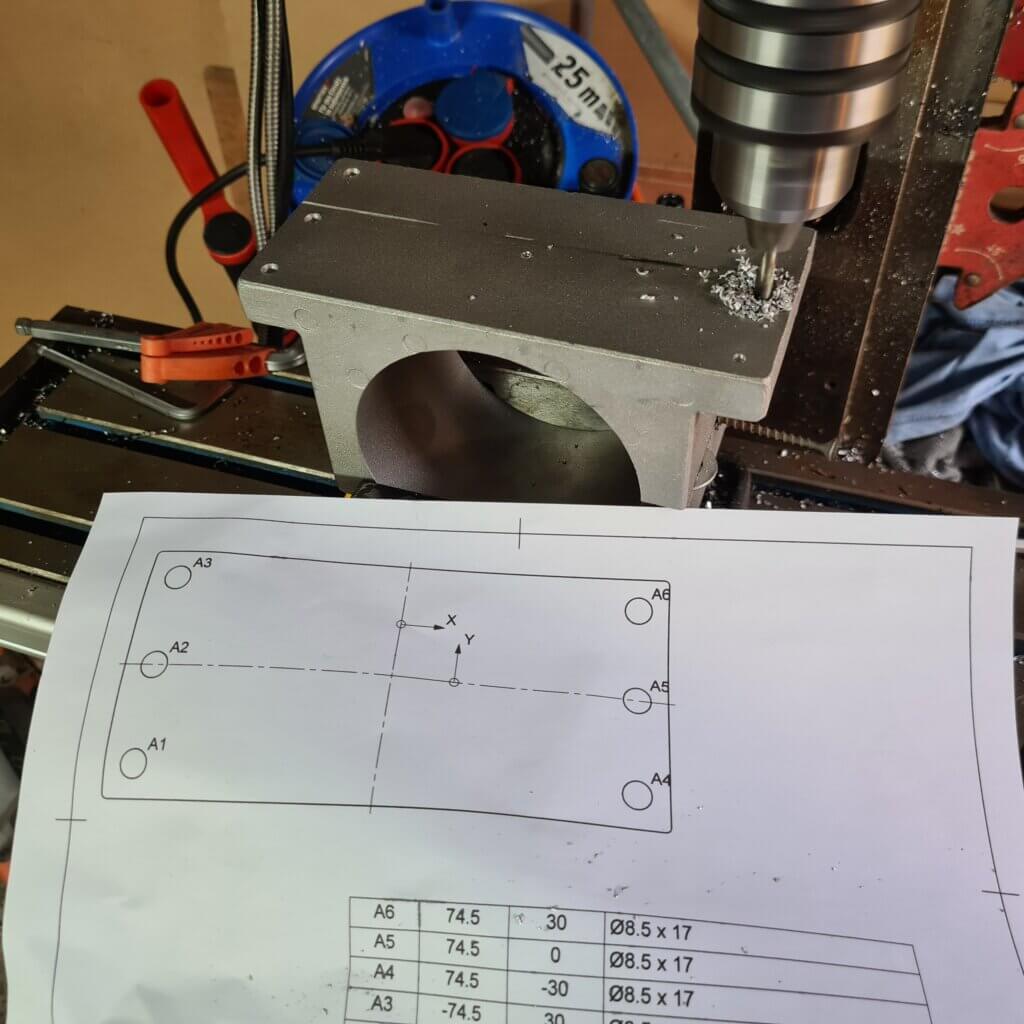 100mmスピンドルホルダードリル穴BF25