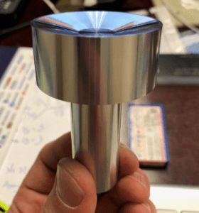 Mirror finish machined part made with PCD cutter tool
