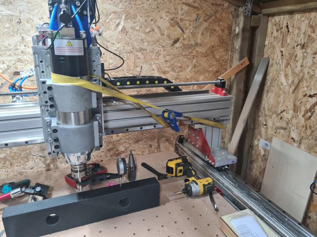 mightymill DIY cnc router tramming the spindle
